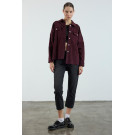 Gabardin Taşlı Kot Ceket Mürdüm