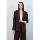 Çizgili Astarlı Blazer Ceket Kahve